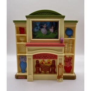 Fisher Price Loving Family Doll House Furniture Fireplace with Rotating Photo